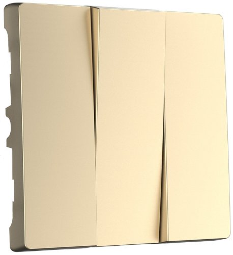 Лицевая панель Werkel для 3-кл. выключателя шампань металик фото Лицевая панель Werkel для 3-кл. выключателя шампань металик картинка